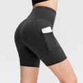 Per donna Shorts da Palestra Shorts da yoga Shorts da allenamento con Tasca per Telefono Vita Alta Yoga Allenamento in Palestra Pilates Pantaloncini Grafico Grigio scuro Nero Verde scuro Spandex Gli