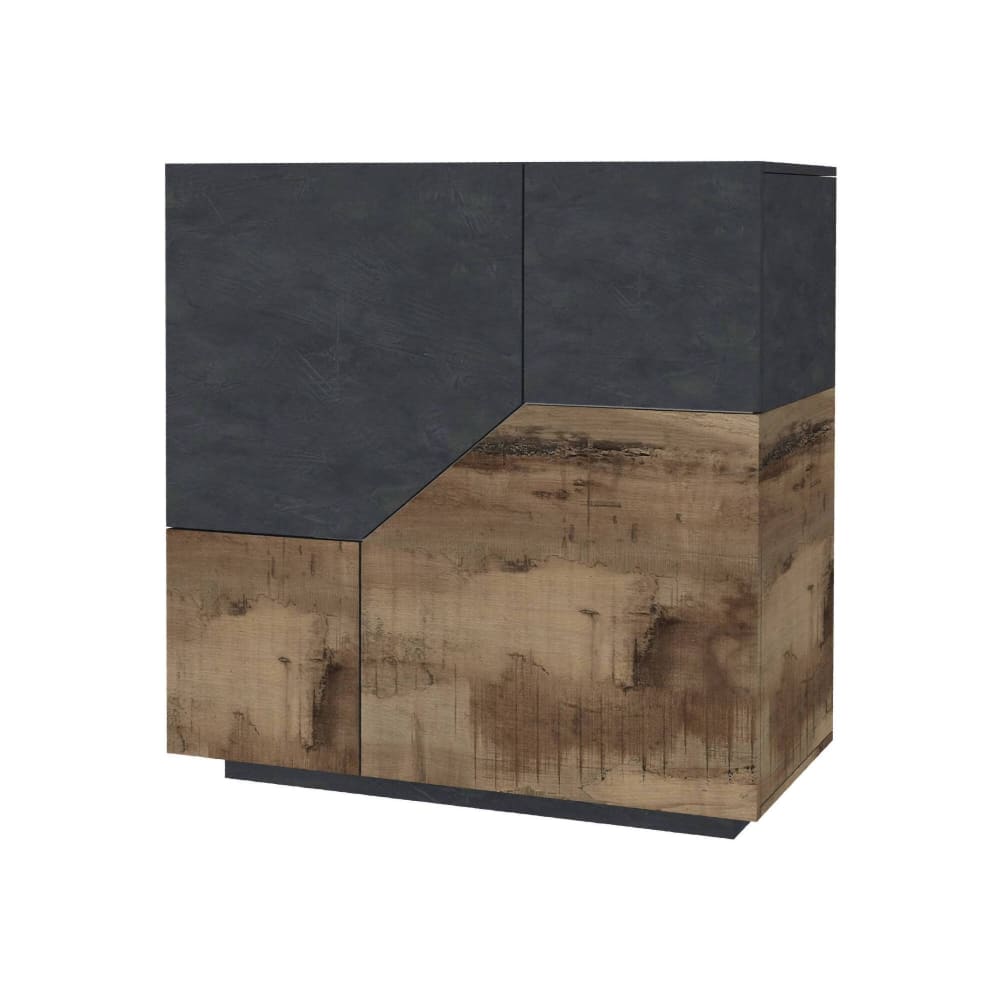 Buffet effet bois beige, ardoise 100x43h106 cm