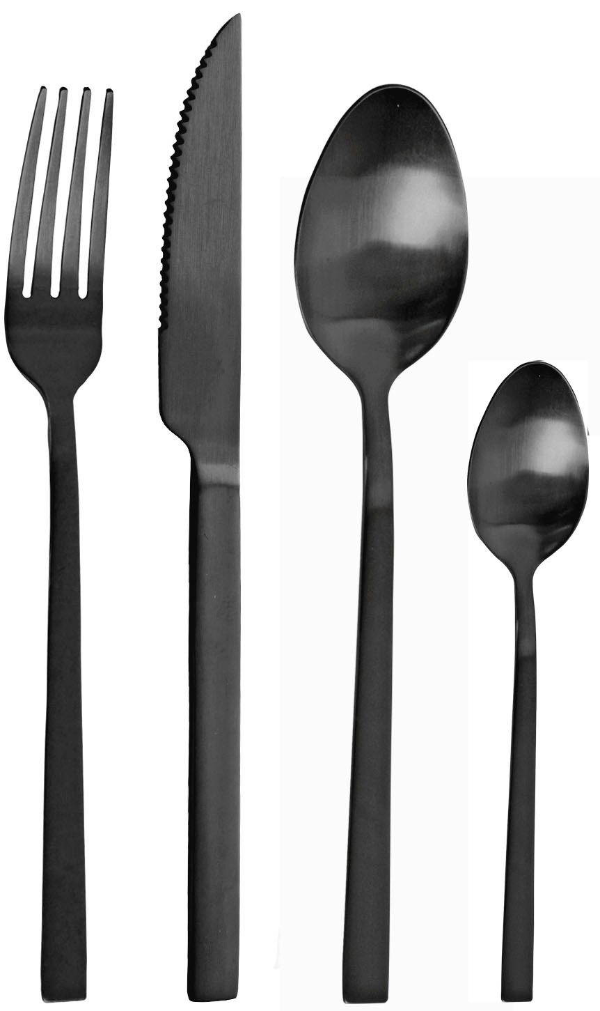 Besteck-Set PINTINOX "DUKE", schwarz, 24 Stk., Edelstahl 18/0, Essbesteck-Sets, in moderner und zeitloser Formgebung