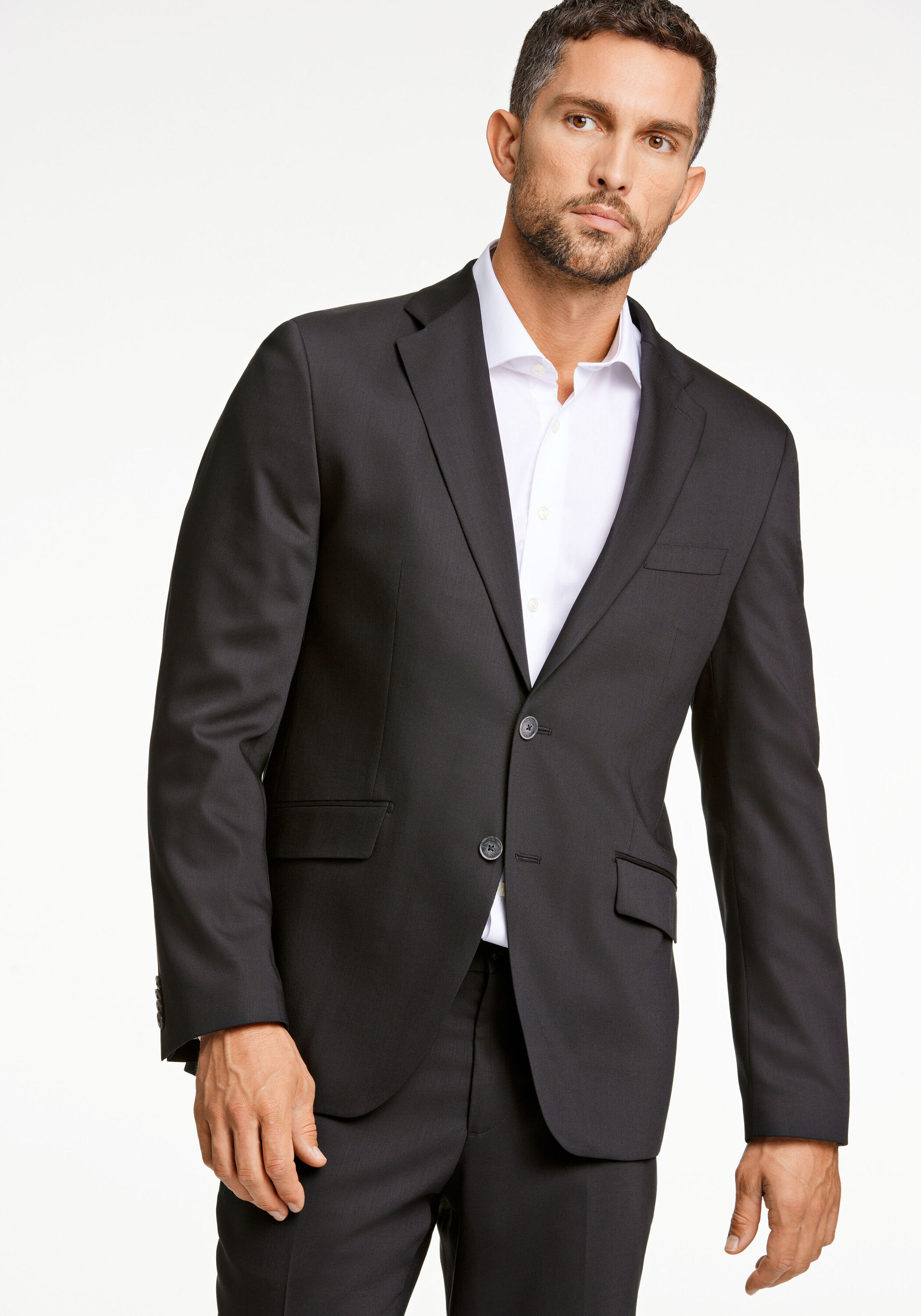 Anzugsakko LINDBERGH "Lindbergh Anzugjacke", Herren, Gr. 48, schwarz, Obermaterial: 54% Polyester, 44% Wolle, 2% Elasthan; Futter: 95% Polyester, 5% Elasthan, Sakkos Image