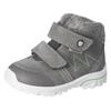 Snowboots PEPINO BY RICOSTA "Dario WMS: normal", Kinder, Gr. 23, grau, Leder, Textil, casual, Schuhe, Klettstiefel, Winterstiefel, Babystiefel mit Klettverschluss