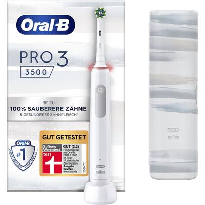 Elektrische Zahnbürste ORAL-B "3 3500" Elektrozahnbürsten weiß 3 Putzmodi