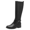 Stiefel TAMARIS, Damen, Gr. 37, XS-Schaft, schwarz, Leder, Lederimitat, unifarben, modisch, Schuhe, Blockabsatz, Langschaftstiefel mit XS-Schaft und Stretchfunktion