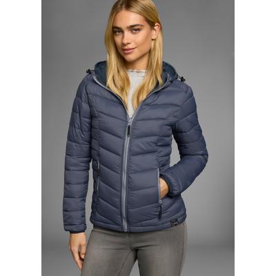Steppjacke POLARINO, Damen, Gr. 36, blau (rauchblau), Web, Obermaterial: 100% Polyamid. Futter: 100% Polyamid. Wattierung: 100% Polyester, sportlich, Langarm eingefasste Kante, Jacken, für kühle Tage, aus leichtem Webmaterial, wasserabweisend Image