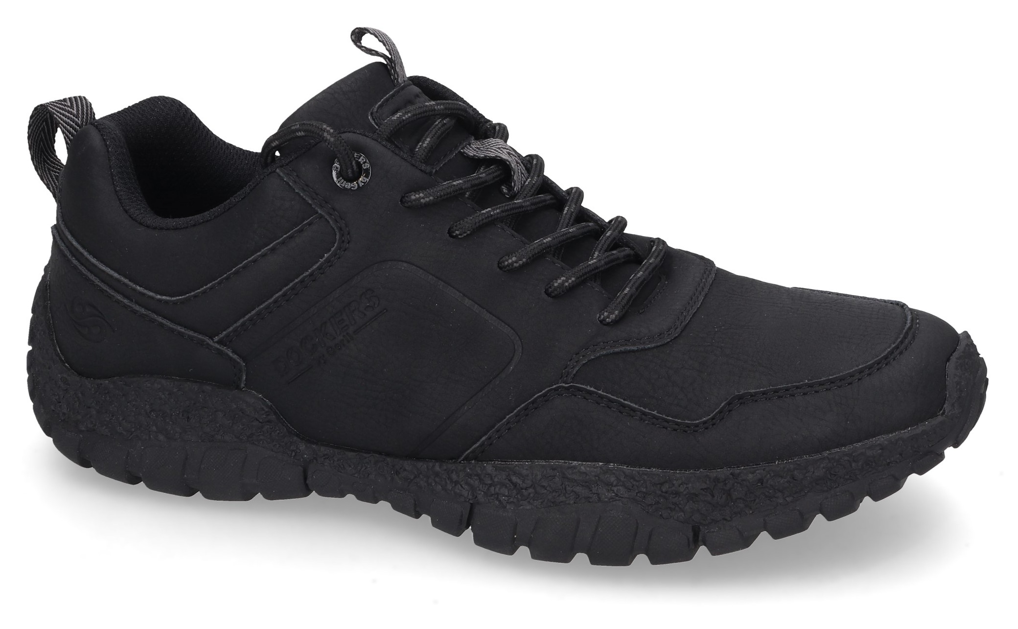 Sneaker DOCKERS BY GERLI, Herren, Gr. 43, schwarz, Nubuklederimitat, Basic, Schuhe, Komfortschuh, Schnürschuh mit gepolsterter Innensohle