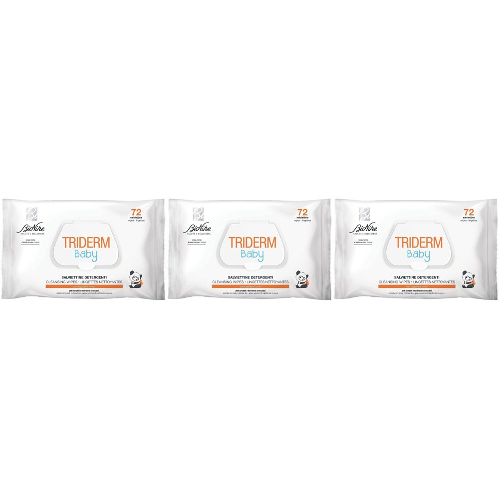 BioNike Triderm Baby Salviettine Detergenti 3x72 pz Salviette
