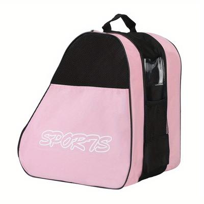 TEMU 1pc 3-layer Skating Bag, With Adjustable Shoulder Strap, Large Capacity Thick Breathable Storage Bag, For Roller Skates, Inline Skating Accessories, Portable Storage Bag Car Accessories