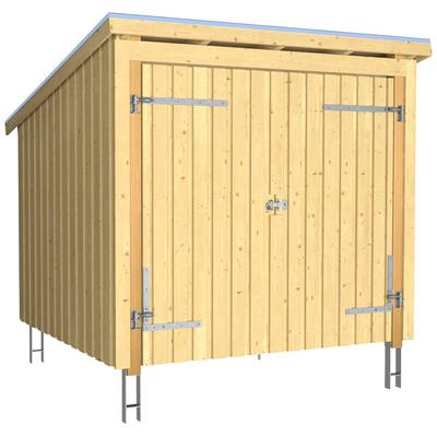 Gartenhaus PLUS "Nordic", beige (natur), Holz, Gartenhäuser, Fahrradunterstand mit Doppeltür, inkl. Dachpappe/Aluleisten/H-Füße Image