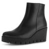 Keilstiefelette GABOR, Damen, Gr. 43, schwarz, Nappaleder, unifarben, klassisch, Schuhe, Stiefelette, Businesschuh, Ankleboots mit Plateau