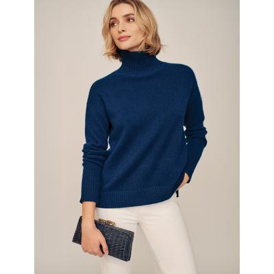 J.McLaughlin Women's Dina Cashmere Turtleneck Top Classic Navy, Size XS
