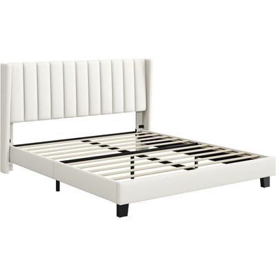 Yaheetech Polsterbett 160 x 200 cm Bettrahmen Stabiles Doppelbett Familienbett Gepolstertes Image