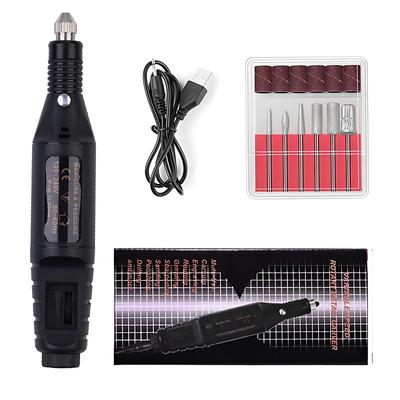 Electric Nail Drill Manicure Pedicure Care Set Mini Nail Kit 6pcs Fuchsia Electric Nail Drill Kit with Accessories for Manicure Pedicure Nail Art Pen