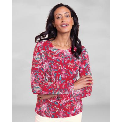 Appleseeds Women's Prima™ Cotton Jacobean Paisley Long-Sleeve Tee - Multi - 2X - Womens