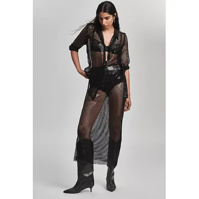 Pilcro Chainmail Column Maxi Skirt