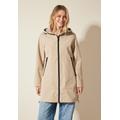 Langmantel CECIL, Damen, Gr. XXL (46), beige (creamy almond beige), Web, 68% Polyester, 32% Baumwolle, unifarben, casual, gerade normal, ohne Ausschnitt, Langarm Bündchen, Mäntel, mit Reißverschluss-Detail