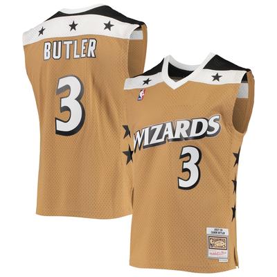 Mitchell & Ness Caron Butler Gold Washington Wizards 2007/08 Hardwood Classics Swingman-Trikot für Herren Image
