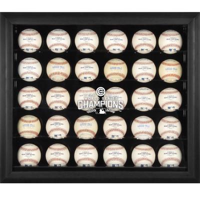 Vitrine für 30 Bälle mit Logo der Chicago Cubs 2016 MLB World Series Champions, schwarzer Rahmen Image
