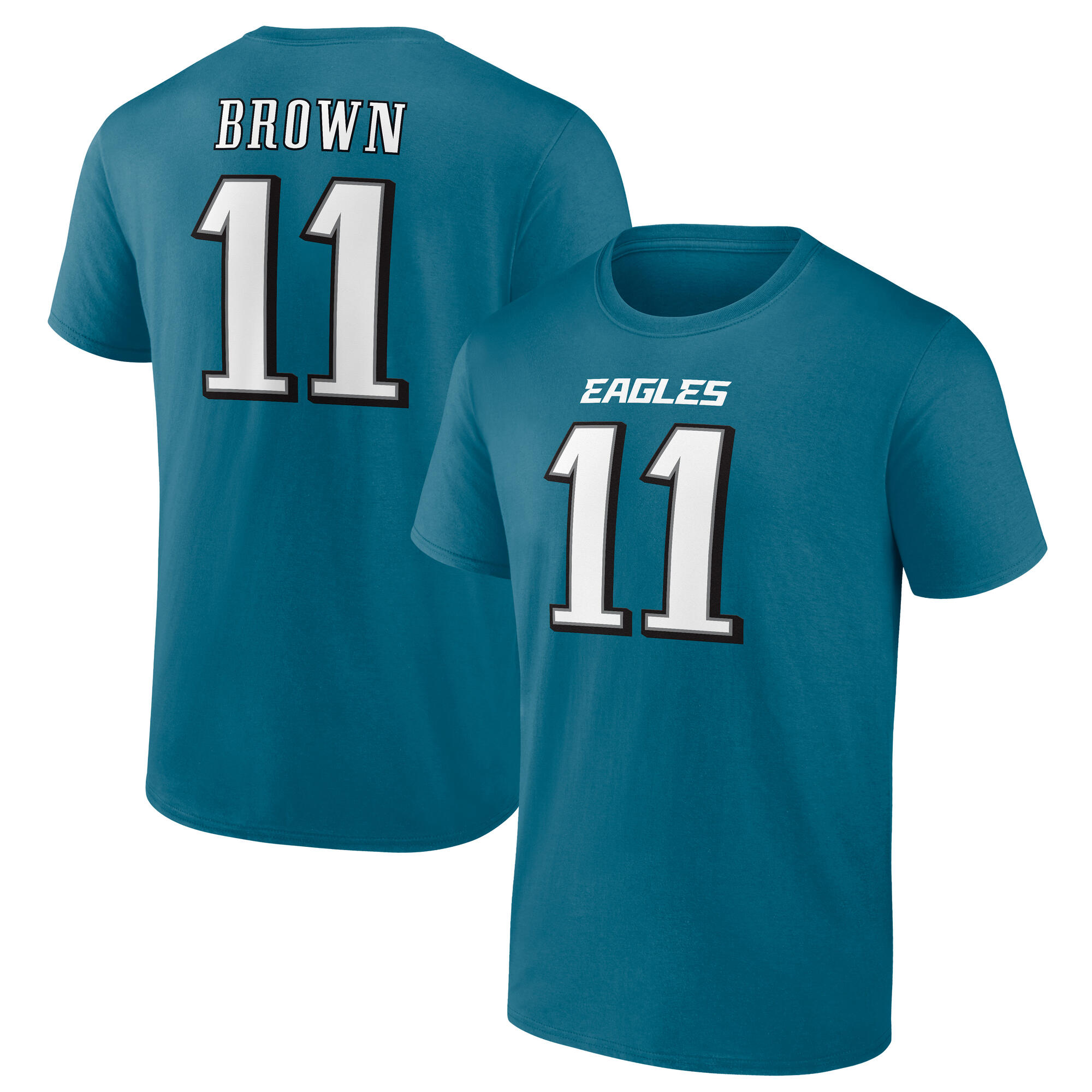 Philadelphia Eagles Name und Nummer Grafik T-Shirt - AJ Brown 11 - Herren Image