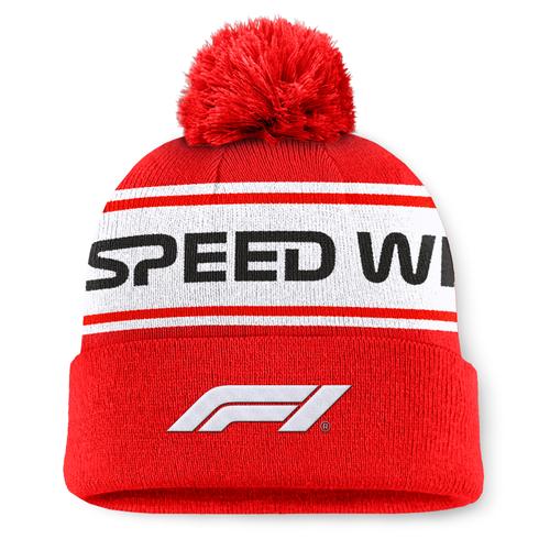 Formel 1 Slash Pom Beanie – Rot