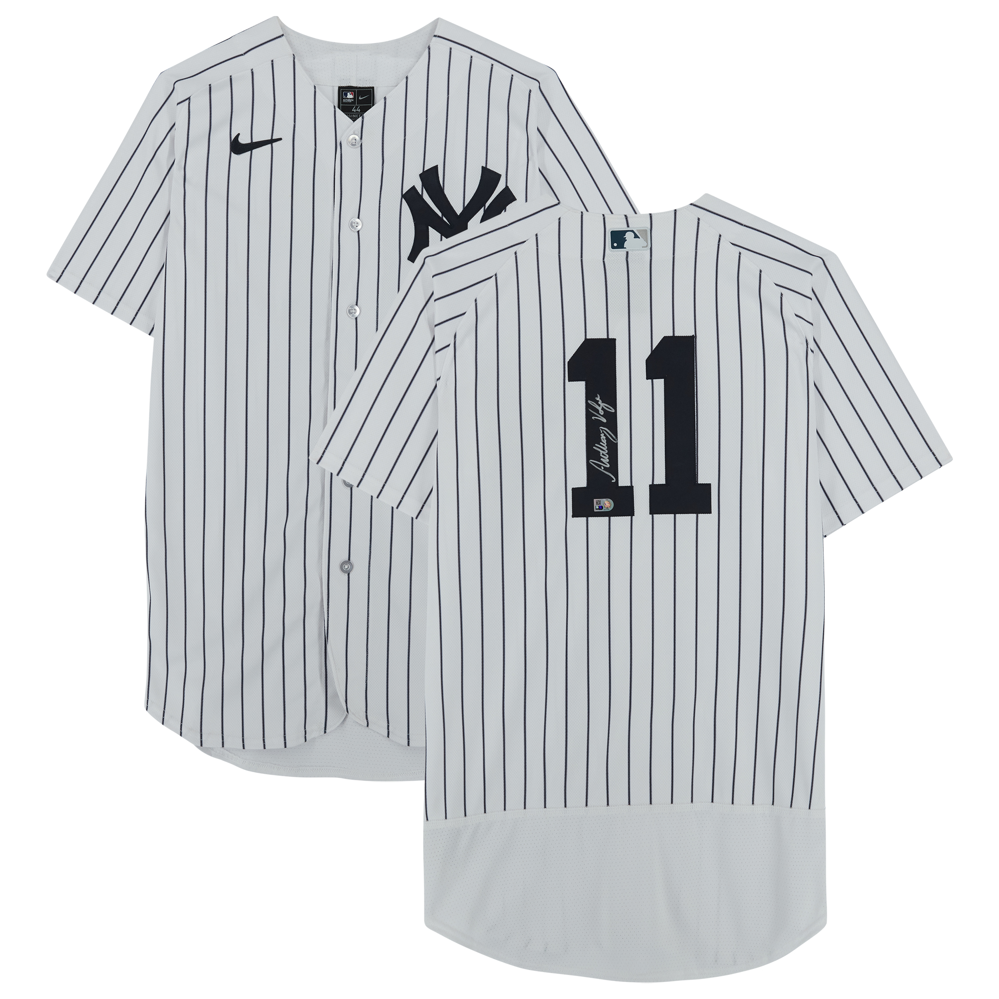 Anthony Volpe New York Yankees signiertes weißes authentisches Nike-Trikot Image