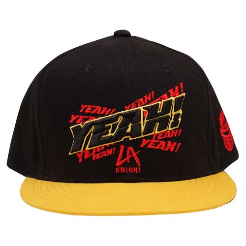 WWE LA Knight Yeah! Snapback Cap - Black/Yellow