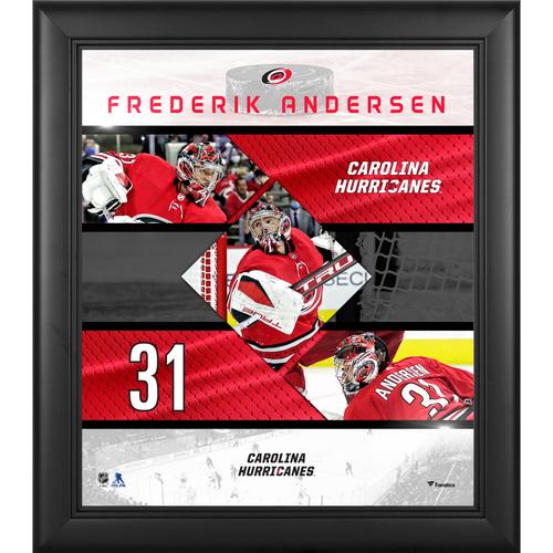 Frederik Andersen Carolina Hurricanes Gerahmte Collage mit genähten Sternen, 15 x 17 Zoll