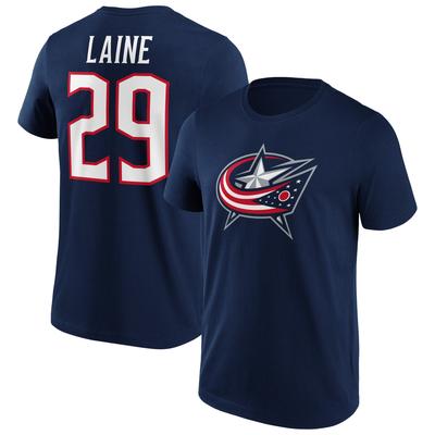 Columbus Blue Jackets Fanatics Branded Iconic Name & Number Graphic T-Shirt - Navy - Laine 29 - Herren Image