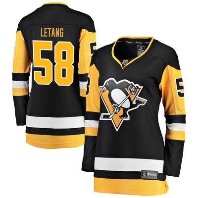Schwarzes Kris Letang-Heimtrikot für Breakaway-Spielerinnen von Fanatics für Damen Image