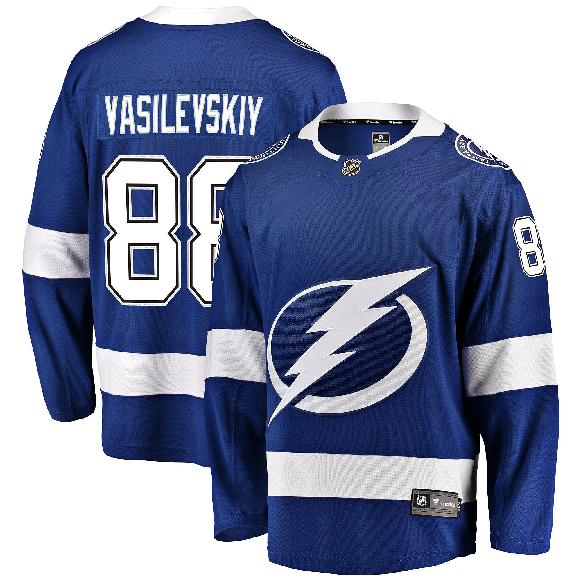 Tampa Bay Lightning Fanatics Branded Home Breakaway Jersey - Andrei Vasilevskiy - Mens Image