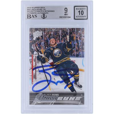 Jack Eichel Buffalo Sabres signierte 2015-16 Upper Deck Serie 2 Young Guns #451 Beckett Fanatics bezeugte authentifizierte 9/10 Rookie-Karte Image