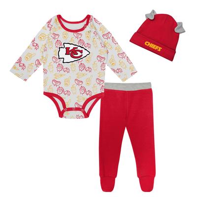 Kansas City Chiefs Little Camp 3-teiliger Strampler, Hose & Hut - Baby Image