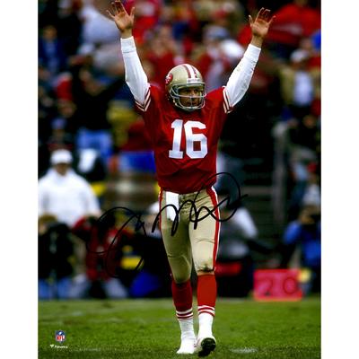 Joe Montana San Francisco 49ers signiertes 8" x 10" Hands Up Foto Image
