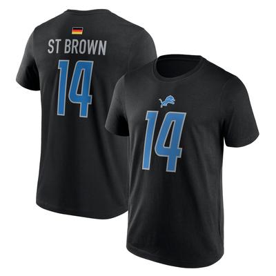Detroit Lions Name und Number T-Shirt - Amon-Ra St. Brown 14 - Herren Image