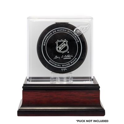 Detroit Red Wings Mahagoni Hockey Puck Logo Vitrine Image