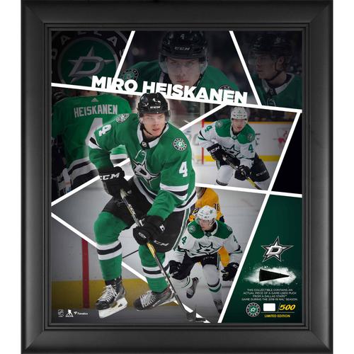 Miro Heiskanen Dallas Stars, gerahmt, 15 x 17 Zoll, Impact-Player-Collage mit einem Stück Spielpuck, limitierte Auflage von 500 Stück