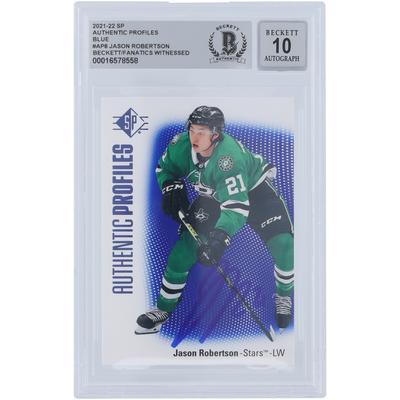 Jason Robertson Dallas Stars signiert 2021-22 Upper Deck SP Authentic Profiles Blau #AP-8 Beckett Fanatics Zeuge authentifizierte 10er Karte Image