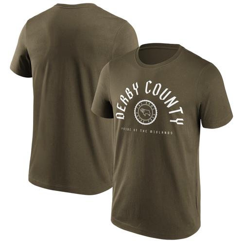 Derby County College Stamp T-Shirt – Khaki – Herren