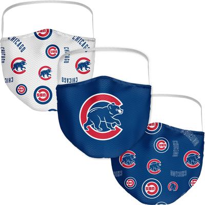 Chicago Cubs 3er-Pack Gesichtsbedeckungen - Erwachsene Image