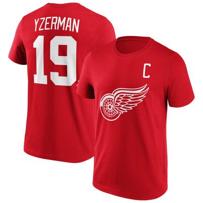 Detroit Red Wings Fanatics Branded Iconic Name & Number Graphic T-Shirt - Rot - Yzerman - Herren Image