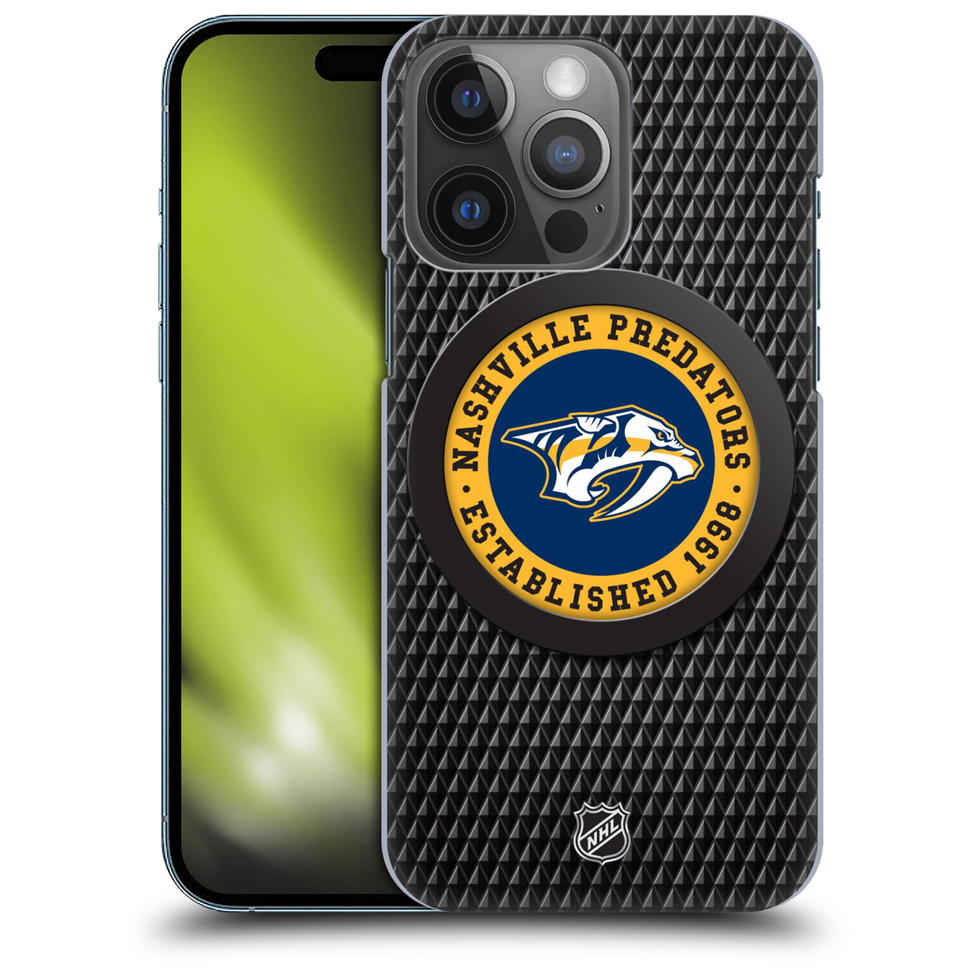 Nashville Predators NHL Puck Texture Grafik Phone Case - iPhone Image