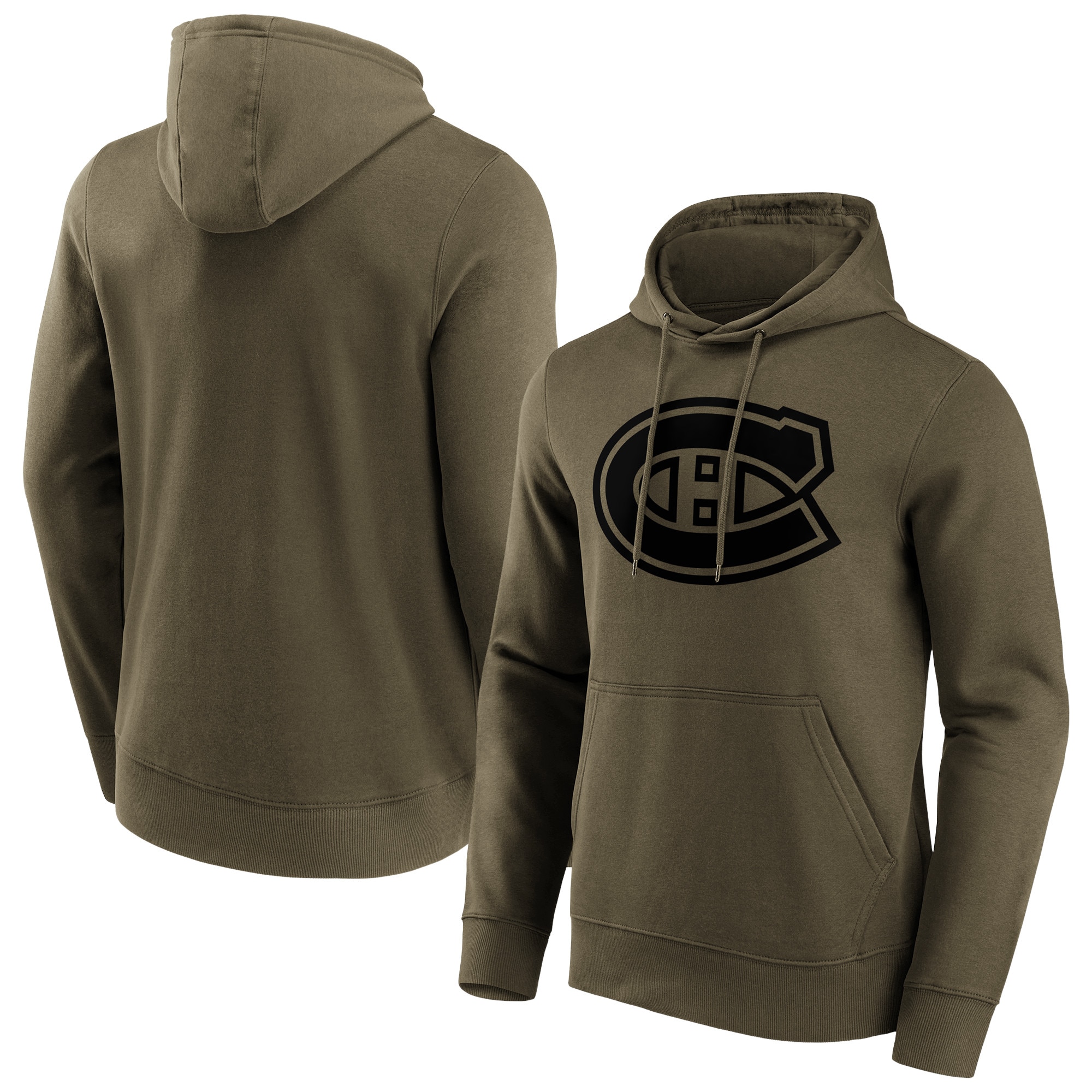 Montreal Canadiens Fanatics Branded Iconic Preferred Logo Graphic Hoodie - Khaki - Herren Image