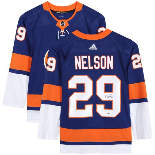 Brock Nelson – Autogramm vom New York Islanders – Blaues authentisches Adidas-Trikot