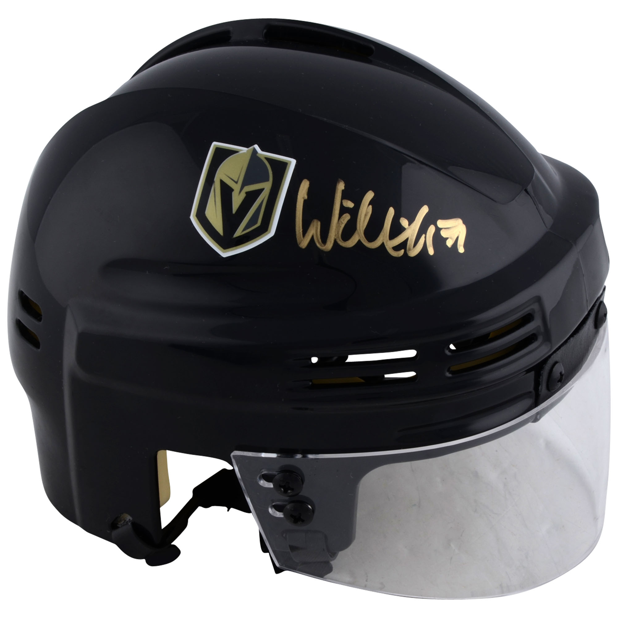 Signierter schwarzer Minihelm von William Karlsson, Vegas Golden Knights Image