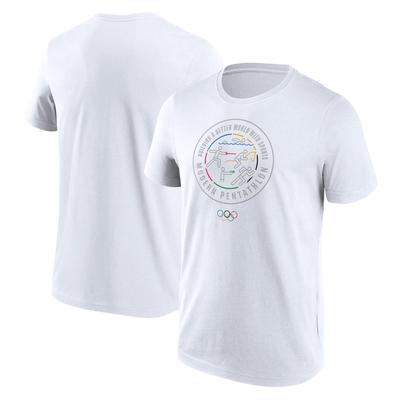 The Olympic Collection Rudern Piktogramm-T-Shirt – Weiß – Unisex Image