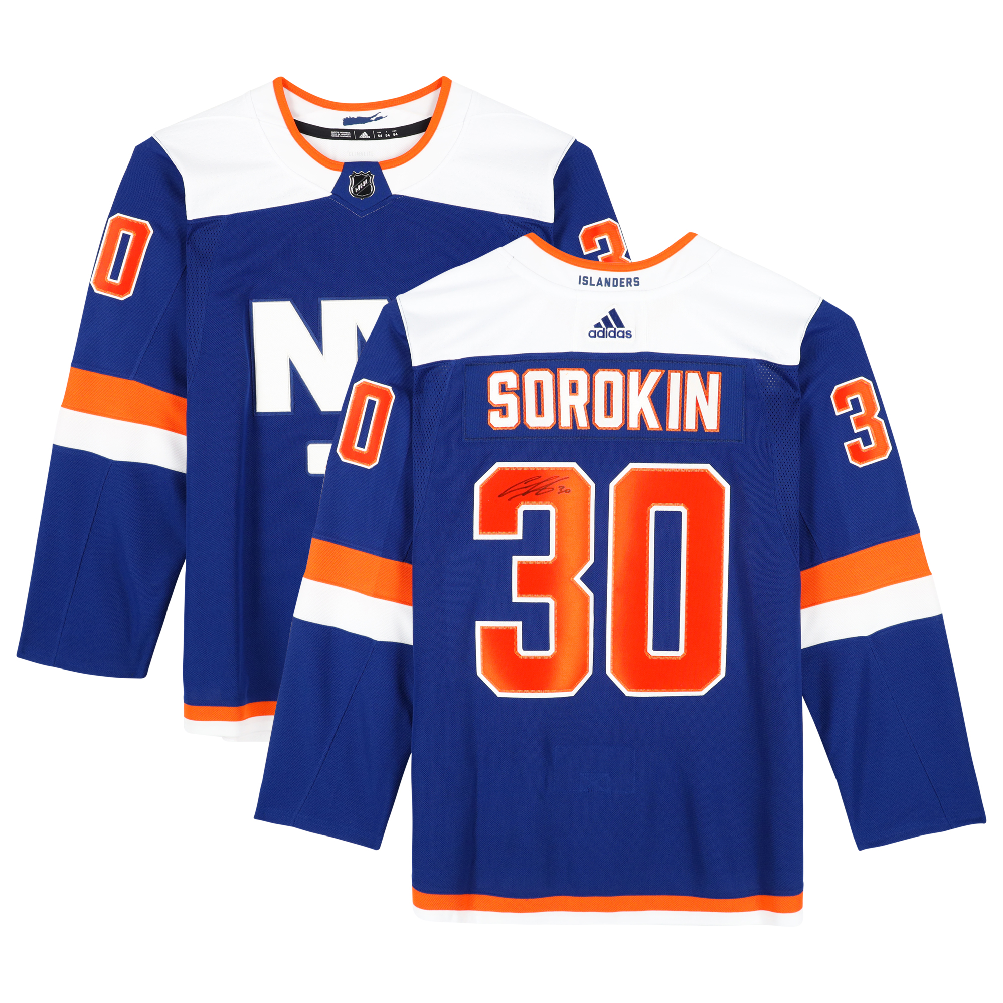 Ilya Sorokin – Autogramm vom New York Islanders – Blaues alternatives authentisches Adidas-Trikot Image