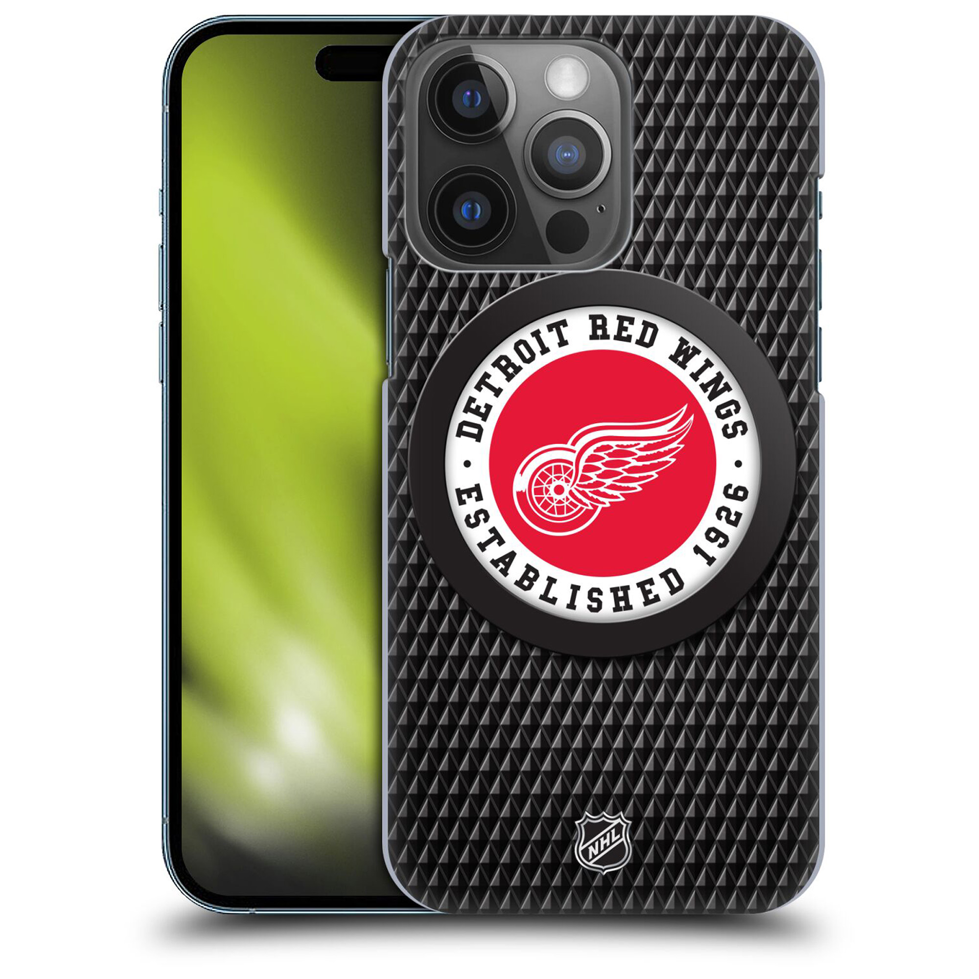 Detroit Red Wings NHL Puck Texture Grafik Phone Case - iPhone Image