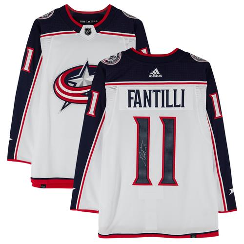 Adam Fantilli – signiertes weißes Adidas Authentic-Trikot von den Columbus Blue Jackets