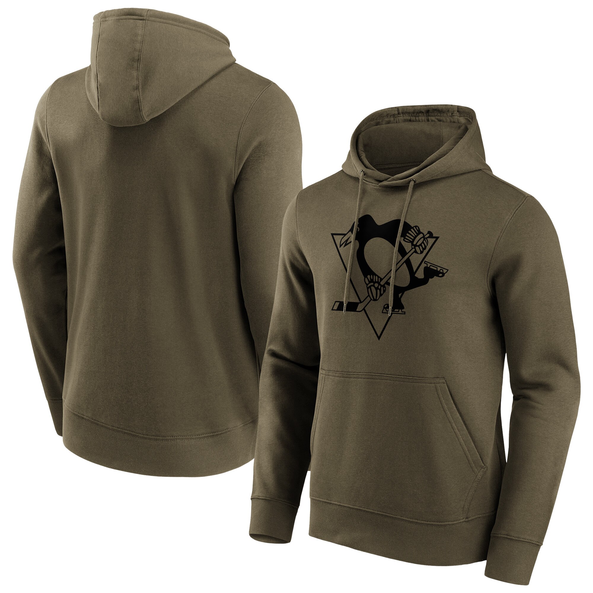 Pittsburgh Penguins Fanatics Branded Iconic Preferred Logo Graphic Hoodie - Khaki - Herren Image