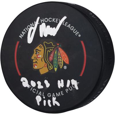 Oliver Moore Chicago Blackhawks - Offizieller Spielpuck mit Autogramm und Aufschrift „2023 #19 Pick“ Image
