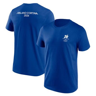 Milano Cortina T-Shirt mit Logografik vorne und hinten für Olympische Spiele 2026 – Blau Image
